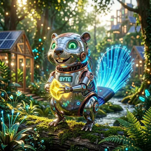 Byte the Cyber-Beaver Mascot
